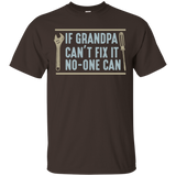 Mens If Grandpa Can't Fix It No-one Can - Father's Day Gift T-Shirt - Dark Chocolate / Small- T-Shirts -TeeEver.com