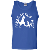 Mens Mens Papasaurus Rex Daddy Saurus Tank Top - TEEEVER - Royal / S- T-Shirts -TeeEver.com
