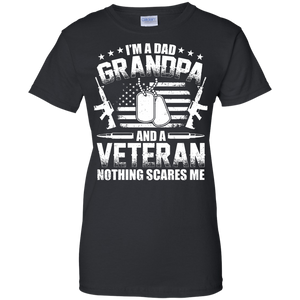 I'm A Dad Grandpa Veteran Father's Day Ladies' T-Shirt - Black / X-Small- T-Shirts -TeeEver.com