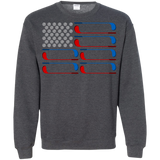 Dad American Flag Golf - July 4th Father's Day Gift - LS/Hoodie/Sweatshirt - TEEEVER - G180 Gildan Crewneck Pullover Sweatshirt 8 oz. / Dark Heather / S- Apparel -TeeEver.com