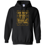 Awesome Dads Have Tattoos and Beards Funny Beard Hoodie - TEEEVER - Black / S- Sweatshirts -TeeEver.com