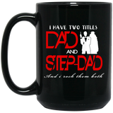 World's Best Step Dad Father's Day Gift - Mug - TEEEVER - Black 15 oz. Mug / Black / One Size- Apparel -TeeEver.com