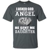 Funny - Fathers Day Gifts From Daughter  Angel T-Shirt - TEEEVER - Dark Heather / S- Short Sleeve -TeeEver.com