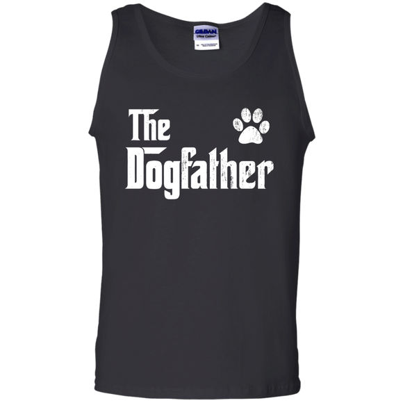 The Dogfather - Dog Dad Fathers Day Dog Lover Gift Tank Top - TEEEVER - Black / S- T-Shirts -TeeEver.com