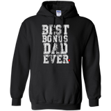 Best Bonus Dad Ever - Stepdad Step Father Day Varsity Hoodie - TEEEVER - Black / S- Hoodies -TeeEver.com