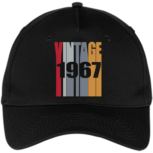 Retro Vintage 1967 - 50 yrs old Bday 50th Birthday - Five Panel Twill Cap - Black / One Size- Hats -TeeEver.com