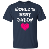 Happy Father's Day - Worlds Best DADDY T-Shirt - TEEEVER - Navy / S- Short Sleeve -TeeEver.com