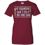 Mens If Grandpa Can't Fix It No-one Can - Father's Day Gift Ladies' T-Shirt - Cardinal Red / X-Small- T-Shirts -TeeEver.com