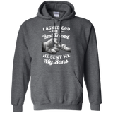 I Asked God For A Best Friend He Sent Me My Son Dad Hoodie - TEEEVER - Dark Heather / S- Sweatshirts -TeeEver.com