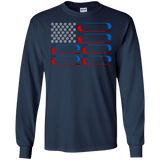 Dad American Flag Golf - July 4th Father's Day Gift - LS/Hoodie/Sweatshirt - TEEEVER - G240 Gildan LS Ultra Cotton T-Shirt / Navy / S- Apparel -TeeEver.com