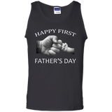 Happy first - Father's Day Tank Top - TEEEVER - Black / S- Sleeveless -TeeEver.com