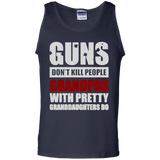 Guns Don't Kill Grandpas With Pretty Granddaughters Do Fathers Day Gift Tank Top - TEEEVER - Navy / S- Sleeveless -TeeEver.com