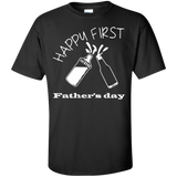 Happy first Father's day T-Shirt - Black / S- Short Sleeve -TeeEver.com