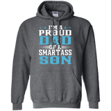 Men's Proud Dad Of A Smartass Son - Gifts Fathers Day Hoodie - TEEEVER - Dark Heather / S- Hoodies -TeeEver.com