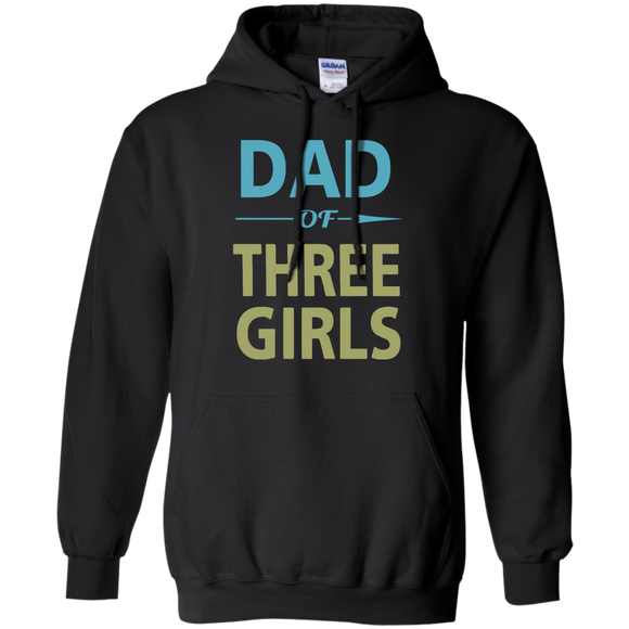 Dad of Three Girls Father's Day Hoodie - TEEEVER - Black / S- Hoodies -TeeEver.com