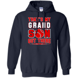 That's My GRANDSON Out There Baseball Mimi Gigi Papa Hoodie - TEEEVER - Navy / S- Hoodies -TeeEver.com