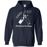 happy-first-father's-day Pullover Hoodie 8 oz - Navy / S- Hoodies -TeeEver.com