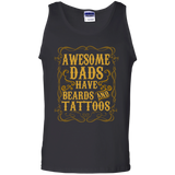 Awesome Dads Have Tattoos and Beards Funny Beard Tank Top - TEEEVER - Black / S- T-Shirts -TeeEver.com
