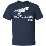 Mens Daddysaurus Rex Funny Cute Dinosaur Father's Day Gift T-Shirt - TEEEVER - Navy / S- Short Sleeve -TeeEver.com