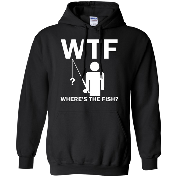 Mens Where's The Fish Funny Father's Day Birthday Gifts Fishing Hoodie - TEEEVER - Black / S- Sweatshirts -TeeEver.com