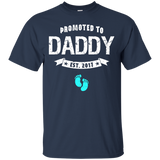 Men's Promoted To Daddy Est 2017 - New Dad Father's Day Gift T-Shirt - TEEEVER - Navy / S- Short Sleeve -TeeEver.com