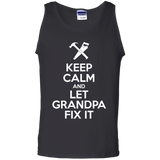 Keep calm and let grandpa fix it Funny Fathers Day Tank Top - TEEEVER - Black / S- Sleeveless -TeeEver.com
