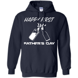 Happy first fatherday, father's day gift - Hoodie - TEEEVER - Navy / S- Hoodies -TeeEver.com