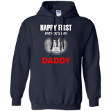 Happy First Fathers Day Daddy - funny Hoodie - TEEEVER - Navy / S- Hoodies -TeeEver.com