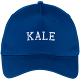Retro Kale University Funny Vegan - Five Panel Twill Cap - Royal / One Size- Hats -TeeEver.com