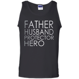 father's day - Father Husband Protector Hero Tank Top - TEEEVER - Black / S- Sleeveless -TeeEver.com