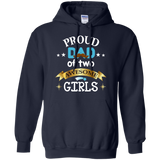 Proud Dad of Two Awesome Girls Father's Day - Daddy Hoodie - TEEEVER - Navy / S- Hoodies -TeeEver.com