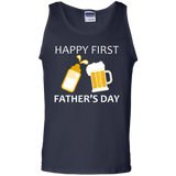 Happy first Father's Day Tank Top - TEEEVER - Navy / S- Sleeveless -TeeEver.com