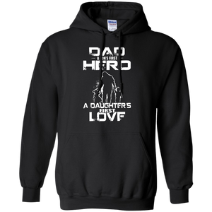 dad and a son first hero a daughter first love mom Hoodie - TEEEVER - Black / S- Hoodies -TeeEver.com