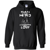 dad and a son first hero a daughter first love mom Hoodie - TEEEVER - Black / S- Hoodies -TeeEver.com