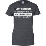 The World's Greatest Dad - Father's Day Gift Idea - Men/women T-shirt - TEEEVER - G200L Gildan Ladies' 100% Cotton T-Shirt / Dark Heather / XS- Apparel -TeeEver.com