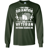 I'm A Dad Grandpa Veteran Father's Day LS T-Shirt - Forest Green / Small- T-Shirts -TeeEver.com