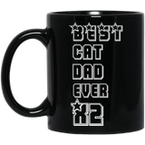 Best Cat Dad Ever X2 Funny - Gift For Father's Day - Mug - TEEEVER - Black 11 oz. Mug / Black / One Size- Apparel -TeeEver.com