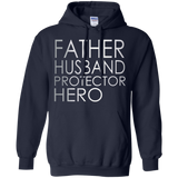 father's day - Father Husband Protector Hero Hoodie - TEEEVER - Navy / S- Hoodies -TeeEver.com