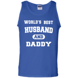 Men's Worlds Best Husband and Daddy Fathers Day Tank Top - TEEEVER - Royal / S- Sleeveless -TeeEver.com