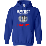 Happy First Fathers Day Daddy - funny Hoodie - TEEEVER - Royal / S- Hoodies -TeeEver.com