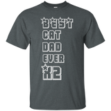 Best Cat Dad Ever X2 Funny - Gift For Father's Day T-Shirt - TEEEVER - Dark Heather / S- Short Sleeve -TeeEver.com