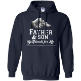 Men's Father Son Friends Fist Bump - Dad Father's Day Family Hoodie - TEEEVER - Navy / S- Sweatshirts -TeeEver.com