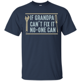 Mens If Grandpa Can't Fix It No-one Can - Father's Day Gift T-Shirt - Navy / Small- T-Shirts -TeeEver.com