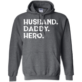 Men's Husband daddy hero - gift dad or husband father's day Hoodie - TEEEVER - Dark Heather / S- Hoodies -TeeEver.com