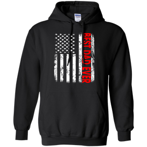 Men's Best Dad Ever American Flag - For Fathers Day Hoodie - TEEEVER - Black / S- Sweatshirts -TeeEver.com