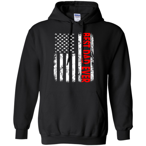 Men's Best Dad Ever American Flag - For Fathers Day Hoodie - TEEEVER - Black / S- Sweatshirts -TeeEver.com