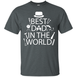 Best Dad In The World Fathers Day Tee BBQ Tools Hat T-Shirt - TEEEVER - Dark Heather / S- Short Sleeve -TeeEver.com