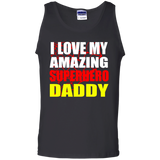 Fathers Day - For Kids I Love My Amazing Superhero Daddy Tank Top - TEEEVER - Black / S- T-Shirts -TeeEver.com