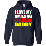 Fathers Day - For Kids I Love My Amazing Superhero Daddy Hoodie - TEEEVER - Navy / S- Sweatshirts -TeeEver.com