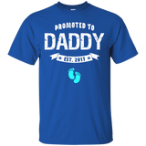 Men's Promoted To Daddy Est 2017 - New Dad Father's Day Gift T-Shirt - TEEEVER - Royal / S- Short Sleeve -TeeEver.com